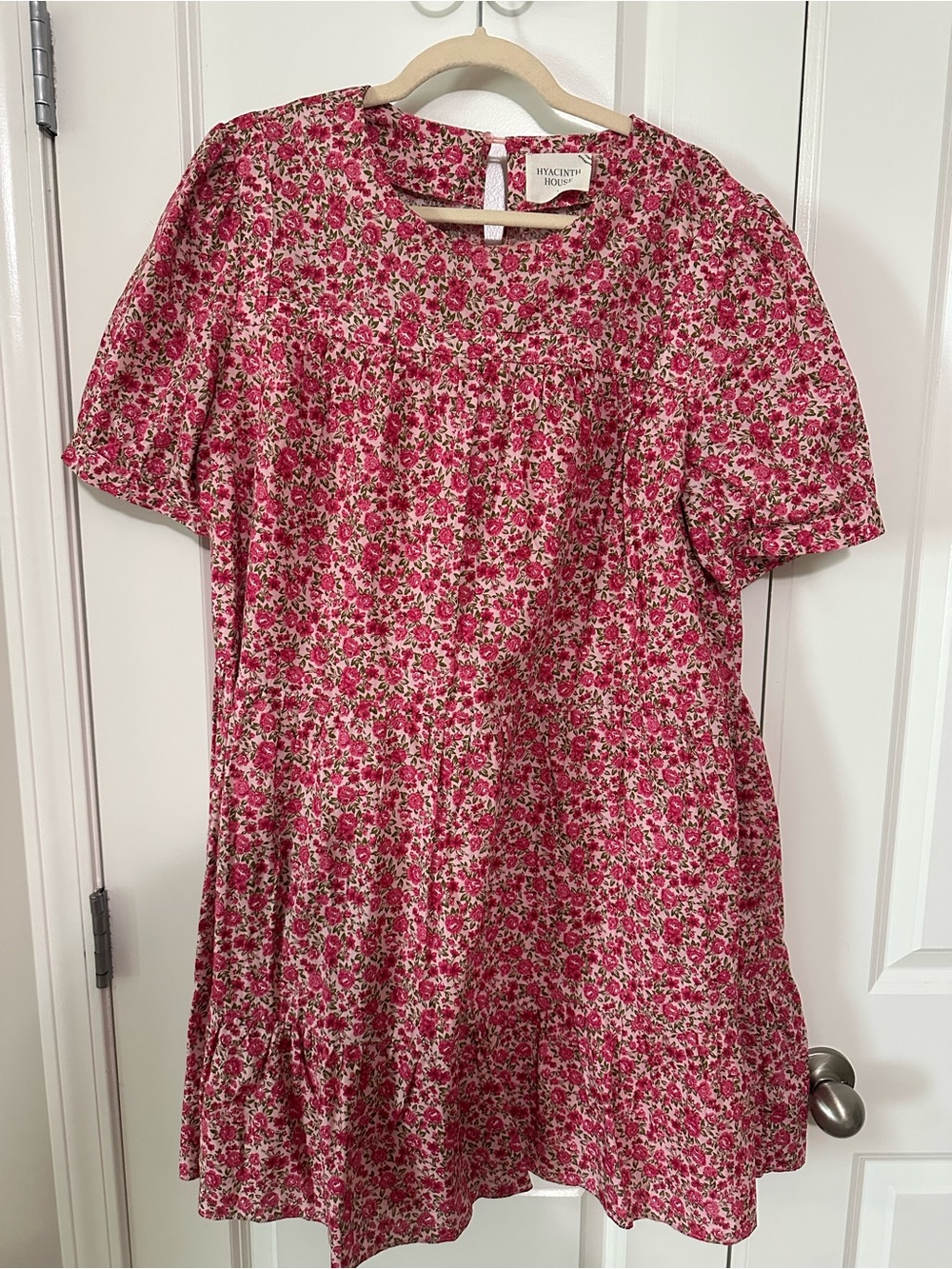 Hyacinth House Pink Floral Short Sleeve Babydoll Dress from Tuckernuck